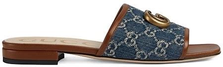 gucci t strap sandals with web|Gucci jolie denim flats sandals.